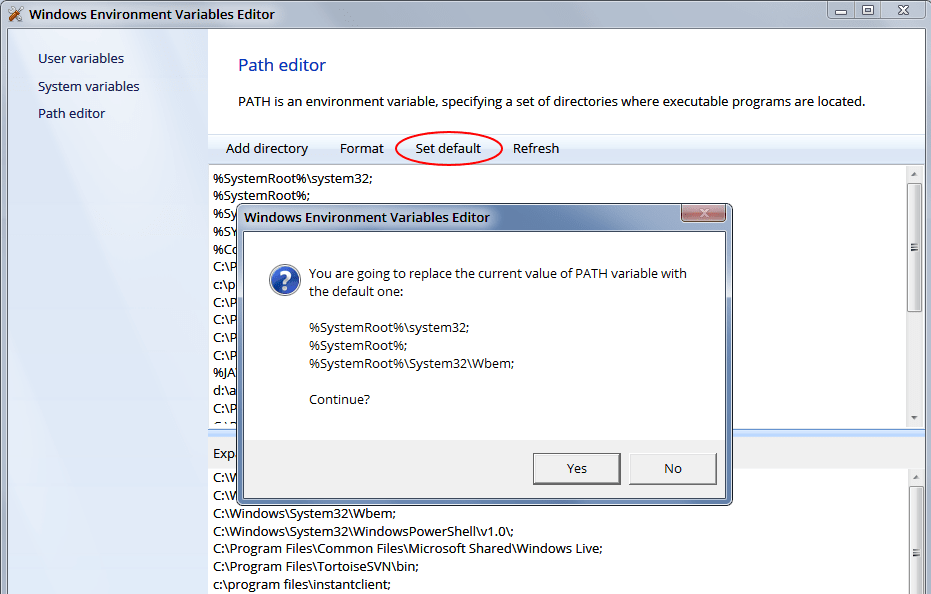 Set default value to path variable